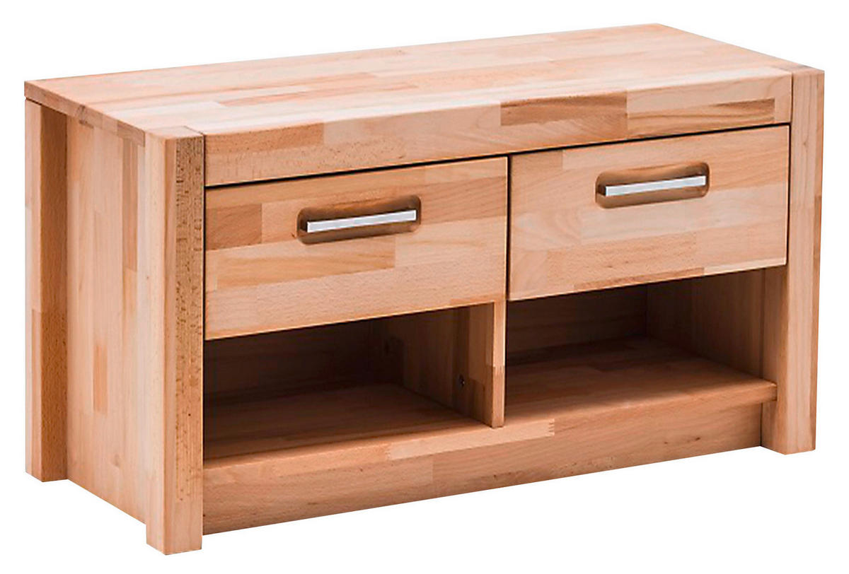 GARDEROBENBANK  in 100/43/40 cm  - Silberfarben/Buchefarben, KONVENTIONELL, Holz/Metall (100/43/40cm) - Hom`in