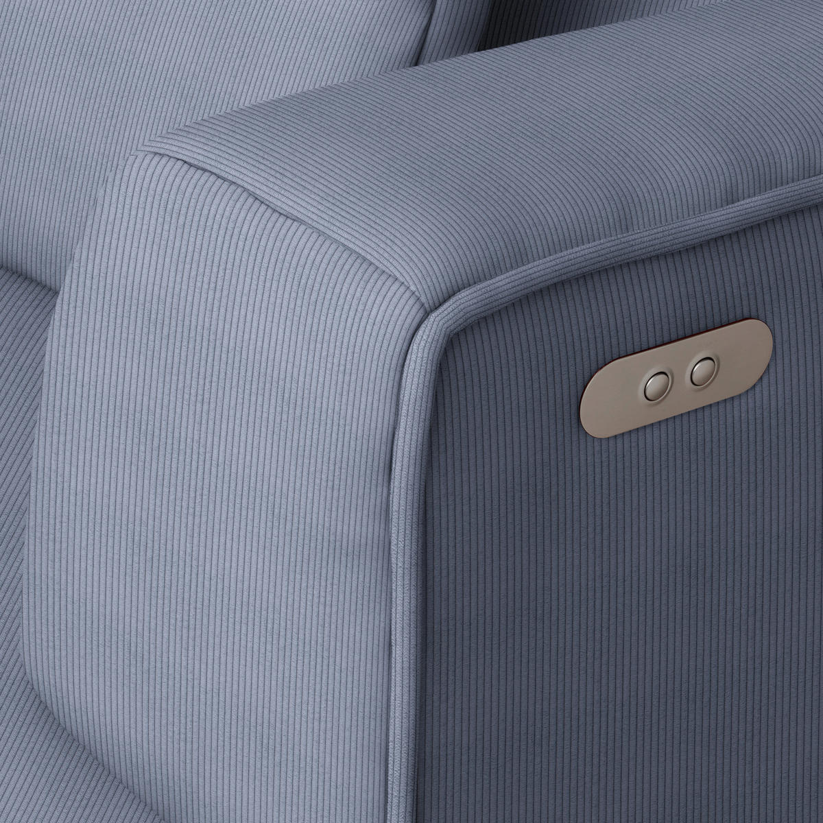 ECKSOFA  in Feincord Blaugrau  288/188 cm  - Blaugrau/Schwarz, Design, Kunststoff/Textil (288/188cm) - Welnova