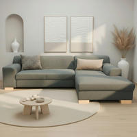 ECKSCHLAFSOFA TINOS Dunkelgrau Webstoff  - Dunkelgrau/Beige, Basics, Textil (273/157cm) - MID.YOU