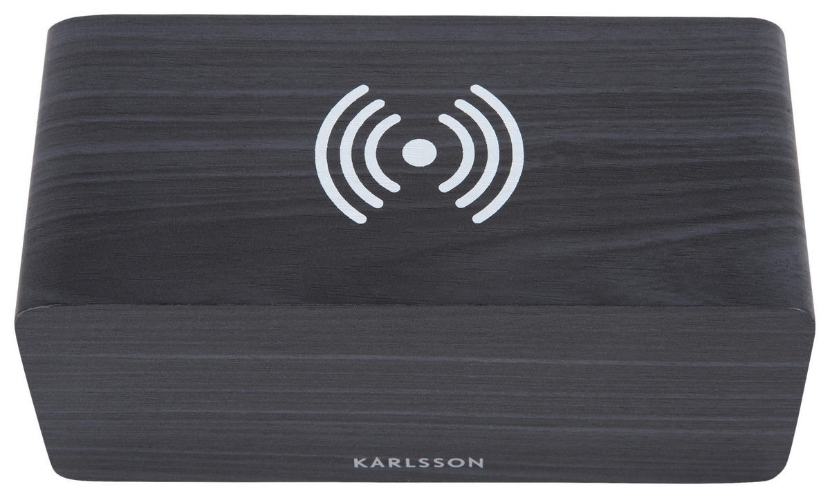 WECKER 15/7,1/7,4 cm   - Schwarz, Basics, Holzwerkstoff (15/7,1/7,4cm) - Karlsson
