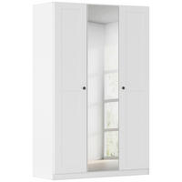 DREHTÜRENSCHRANK 135/210/54 cm,  in Weiß, 3-türig  - Schwarz/Weiß, KONVENTIONELL, Glas/Holzwerkstoff (135/210/54cm) - home24