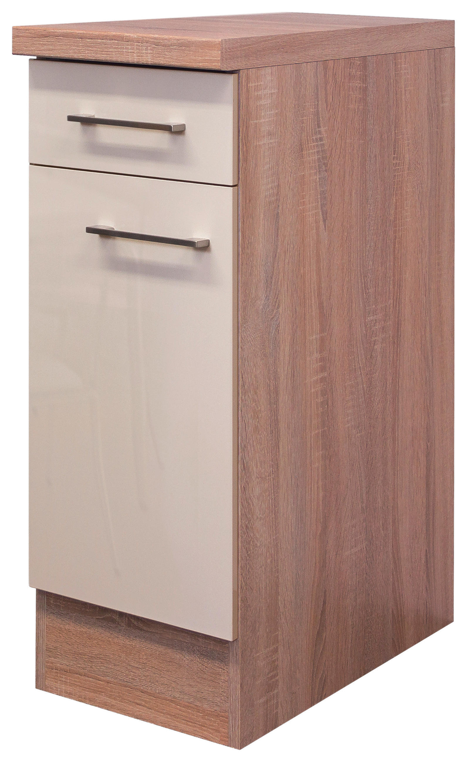KÜCHENUNTERSCHRANK 30/86/60 cm  in Sonoma Eiche, Kaschmir  - Kaschmir/Edelstahlfarben, MODERN, Holzwerkstoff/Metall (30/86/60cm) - FlexWell