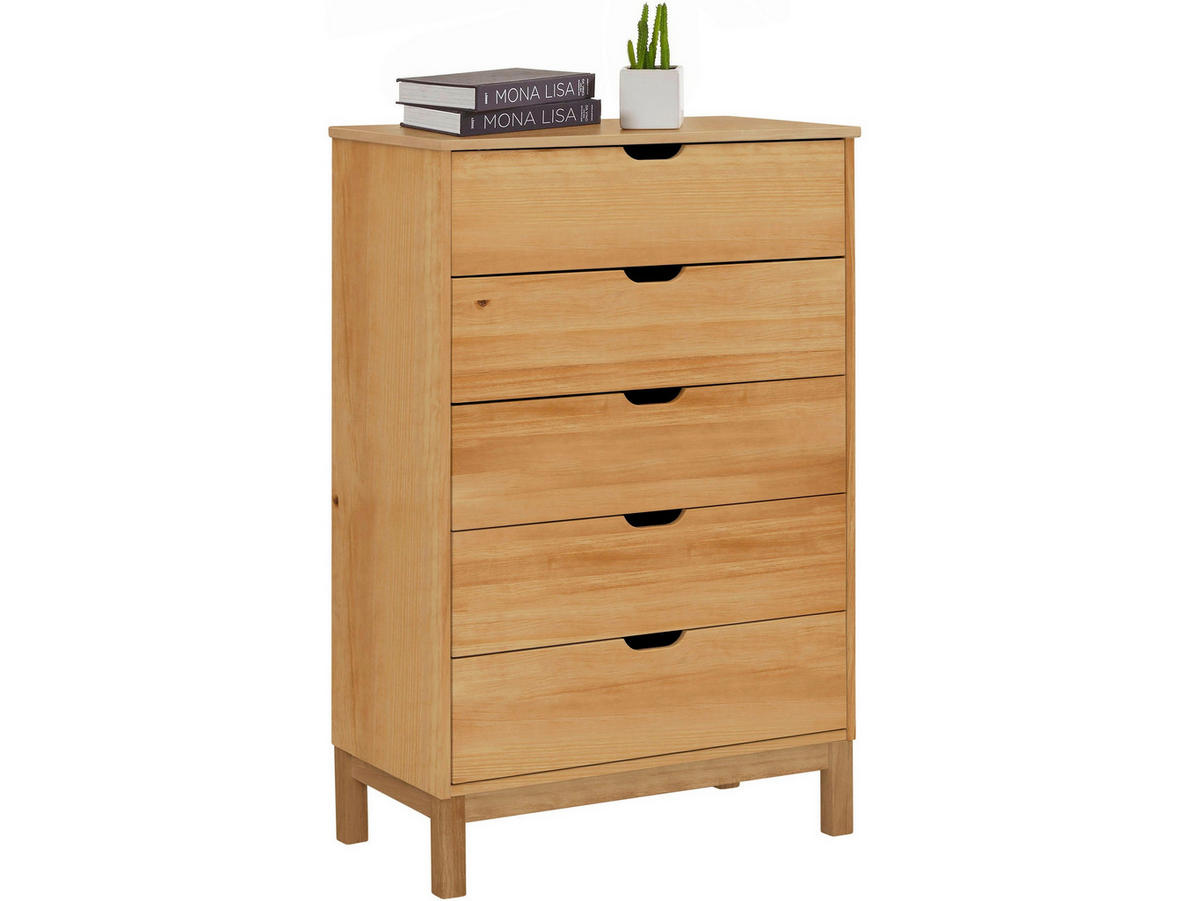 KOMMODE POZNAN, 76/113/39 cm, 5 Schublade(n)  - Naturfarben, Design, Holz (76/113/39cm) - Livetastic