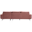 ECKSOFA in Webstoff Rosa  - Schwarz/Rosa, Design, Textil/Metall (320/172cm) - Valnatura