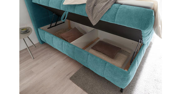 BOXBETT 180/200 cm  in Petrol  - Petrol/Schwarz, KONVENTIONELL, Kunststoff/Textil (180/200cm) - Hom`in