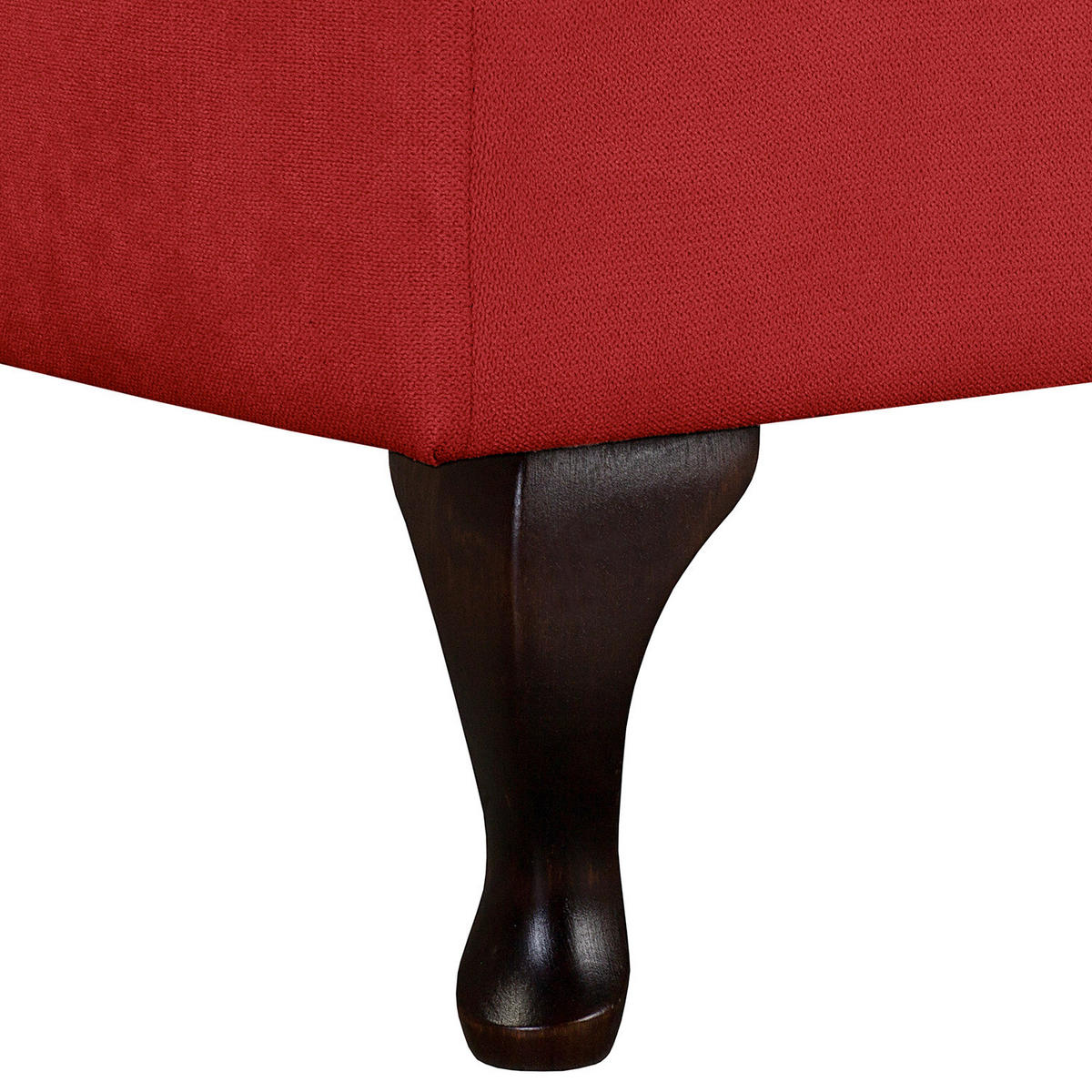 RÉCAMIERE Pako in Mikrofaser Rot  - Rot/Braun, Design, Holz/Textil (185/93/75cm) - Livetastic
