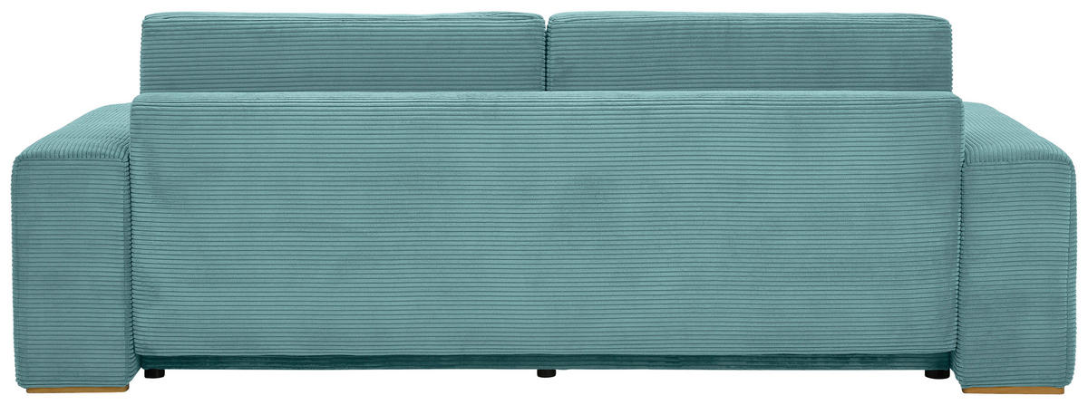 SCHLAFSOFA Cord Mintgrün  - Buchefarben/Schwarz, KONVENTIONELL, Holz/Kunststoff (255/86/123cm) - Livetastic