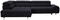 ECKSOFA Schwarz Webstoff  - Dunkelgrau/Silberfarben, Design, Textil/Metall (201/295cm) - Hom`in