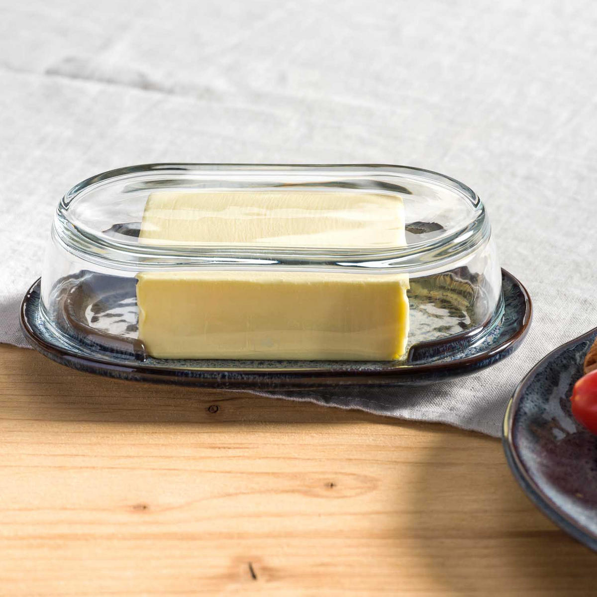 BUTTERDOSE Glas, Keramik  - Anthrazit, LIFESTYLE, Glas/Keramik (20,6/7,7/12,6cm) - Leonardo