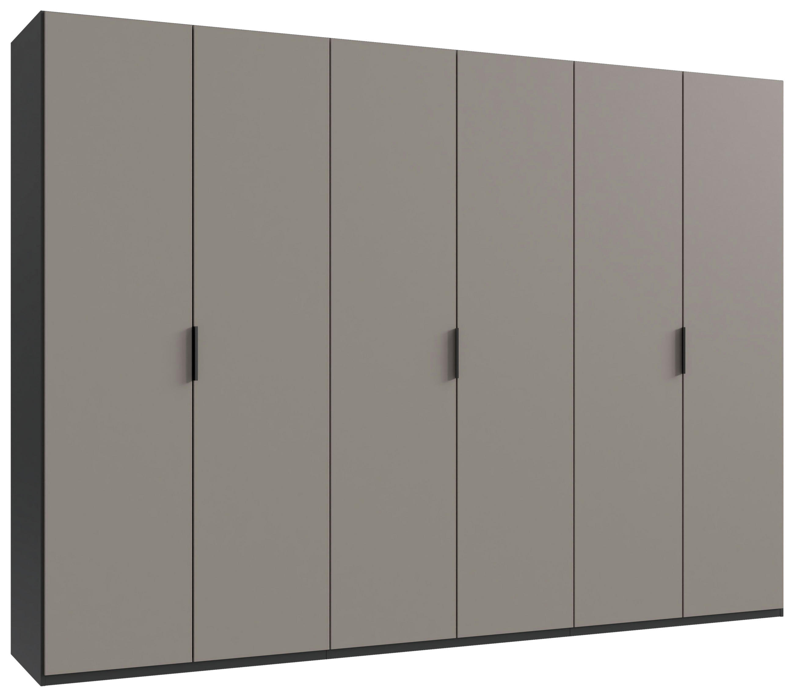 FALTTÜRENSCHRANK 300/216/58 cm 6-türig Graphitfarben, Grau, Sahara  - Schwarz/Graphitfarben, Design, Holzwerkstoff (300/216/58cm) - Boxxx