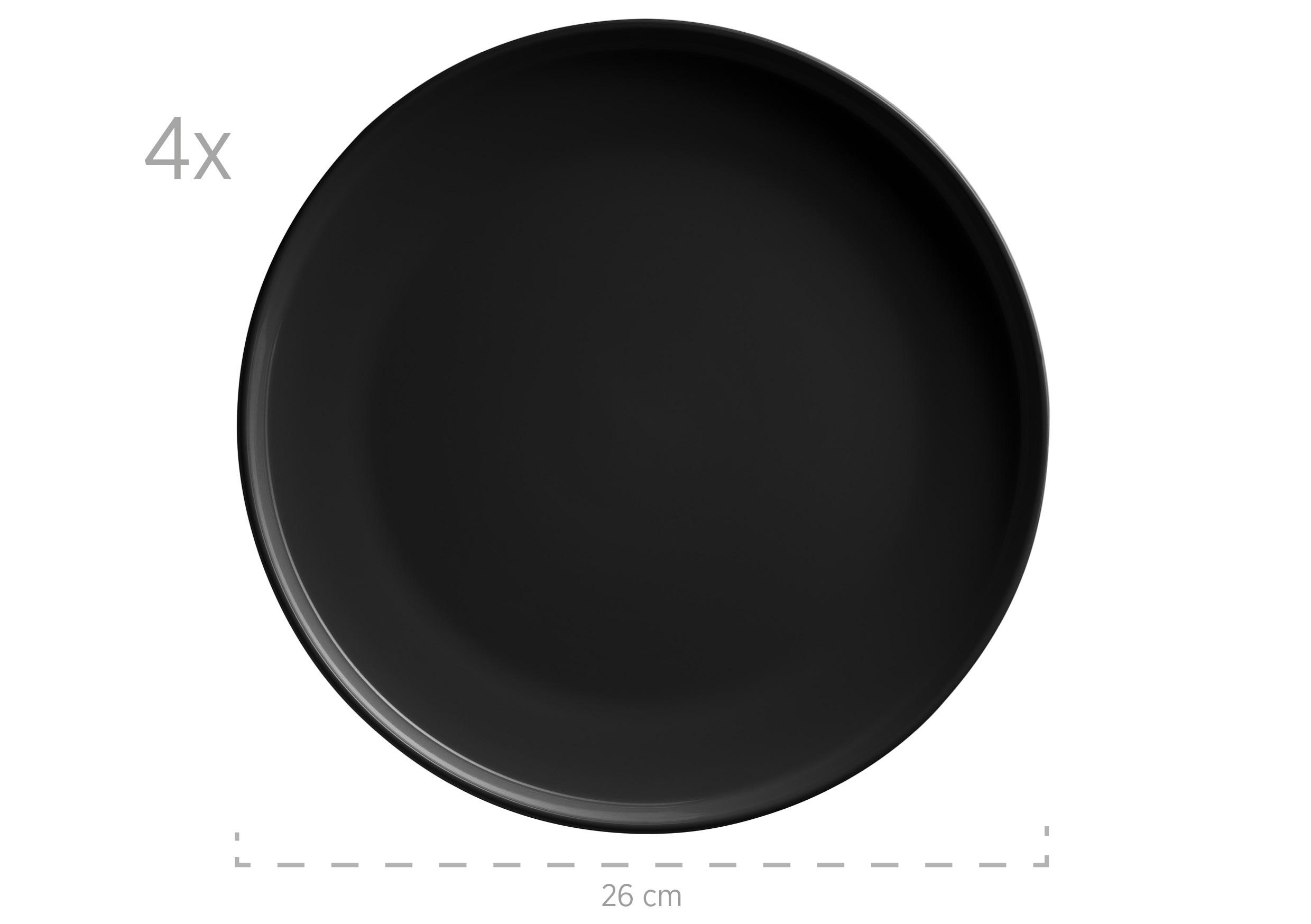KOMBISERVICE 16-teilig Alenia  - Schwarz, Basics, Keramik (32/31,5/30cm) - Mäser