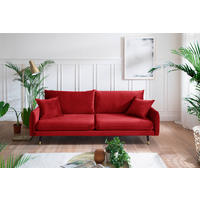 3-SITZER-SOFA ROSSANA-3S Sofa Samt Dunkelrot  - Dunkelrot, MODERN, Textil (215/88/94cm) - MID.YOU