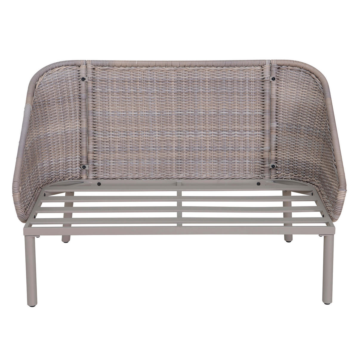 DOPPELLIEGE 142/82/128 cm Rattan  - Naturfarben/Grau, Basics, Holz/Kunststoff (142/82/128cm) - Modante