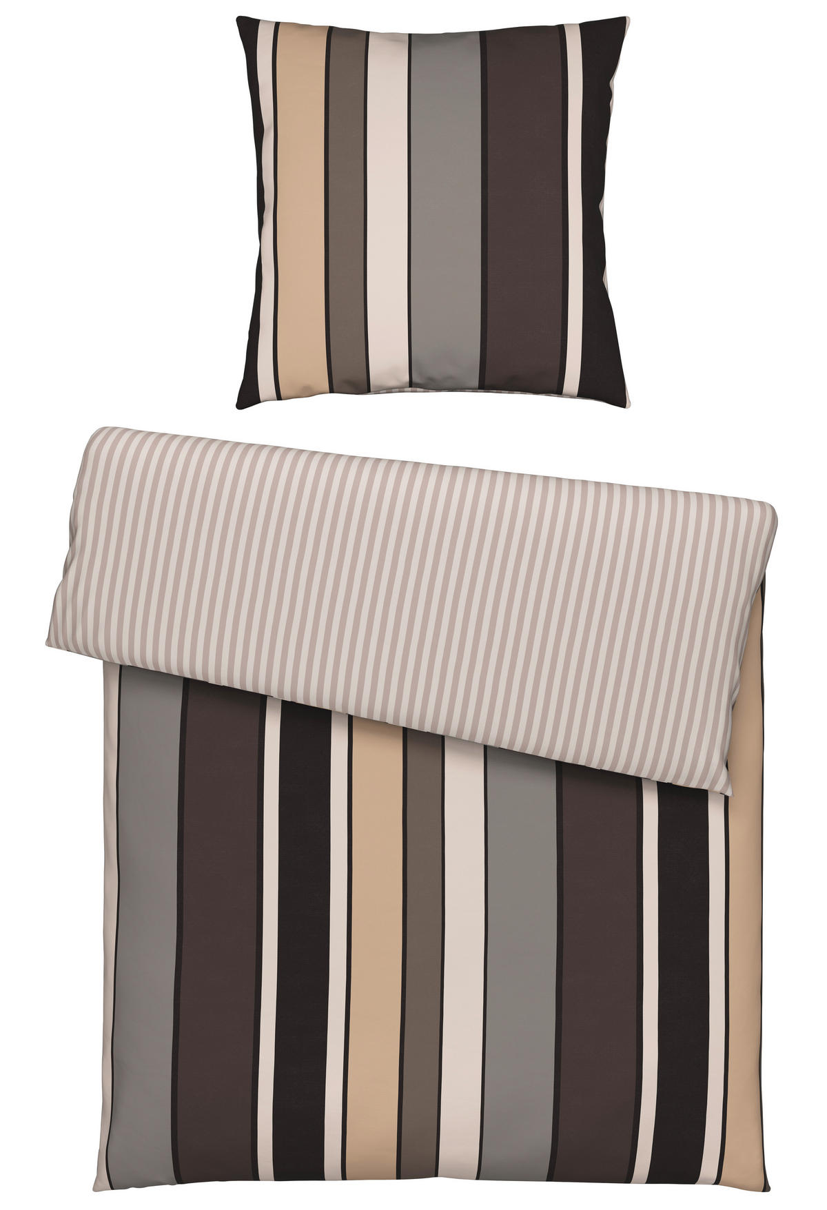 WENDEBETTWÄSCHE Flanell 135/200 cm  - Taupe, Textil (135/200cm) - Novel