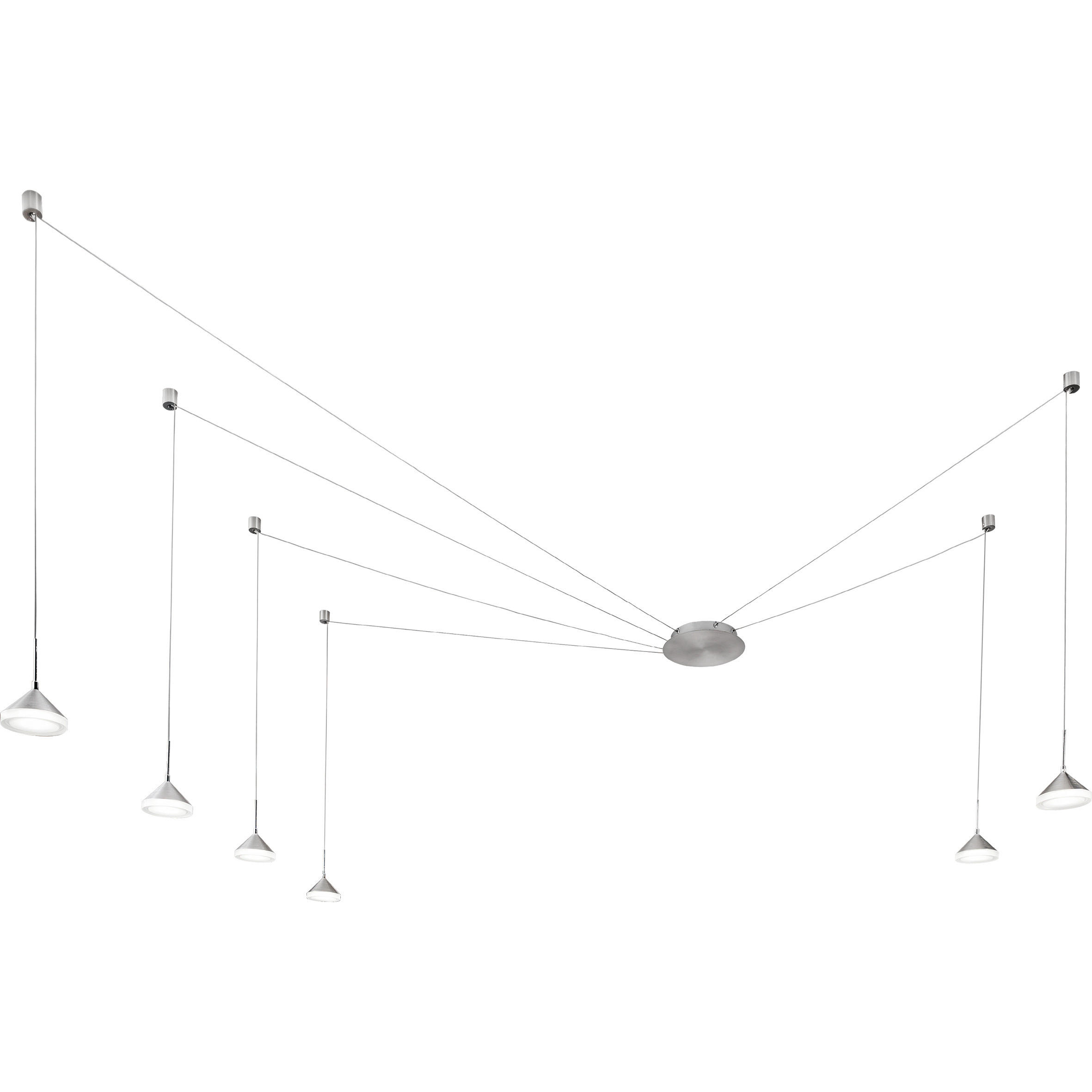 LED-PENDELLEUCHTE 650/350 cm  - Alufarben, Design, Metall (650/350cm) - Fabas Luce