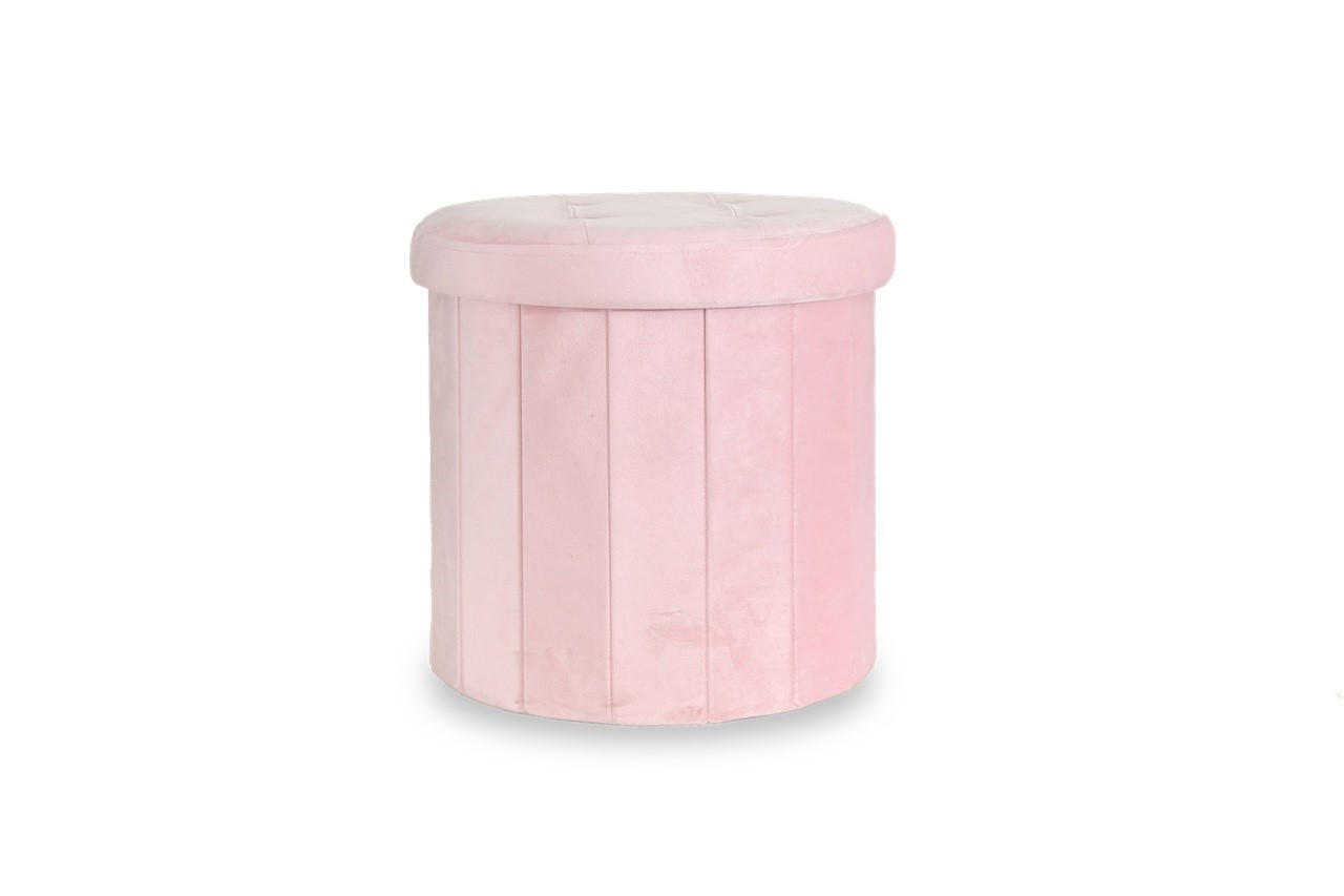 TABURE  pink  - pink/siva, Osnovno, tekstil (38/38/38cm)