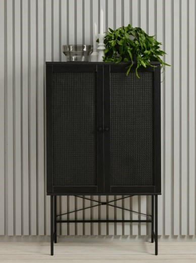 HÖG BYRÅ  i 80/135/40 cm  - svart, Trend, metall/trämaterial (80/135/40cm) - Best Price