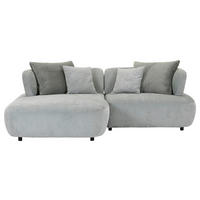 ECKSOFA Mintgrün Flachgewebe Zierkissen, Rückenkissen, Rücken echt, Sitztiefenverstellung  - Salbeigrün/Schwarz, MODERN, Kunststoff/Textil (190/240cm) - Ambia Home