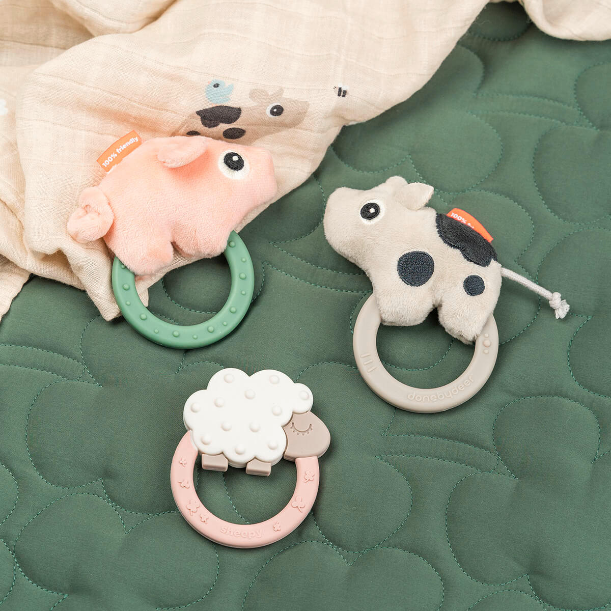 RASSEL  - Hellrosa/Hellgrün, Basics, Textil (11/9,5/3,5cm)