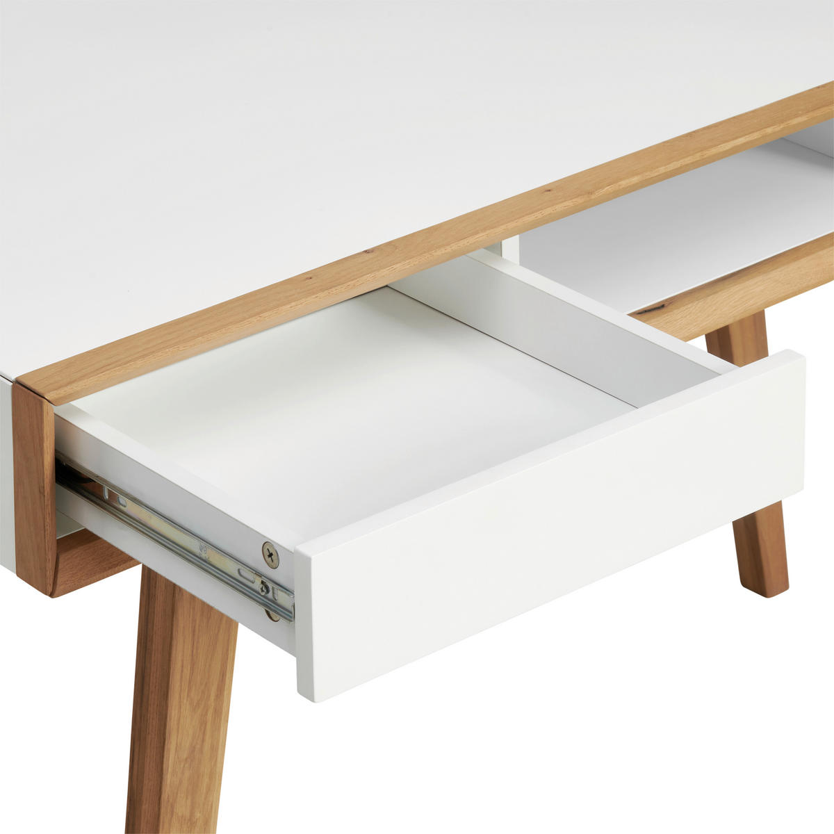 PISALNA MIZA les, leseni material bela, barve hrasta  - barve hrasta/bela, Moderno, leseni material/les (120/78/58cm) - MID.YOU