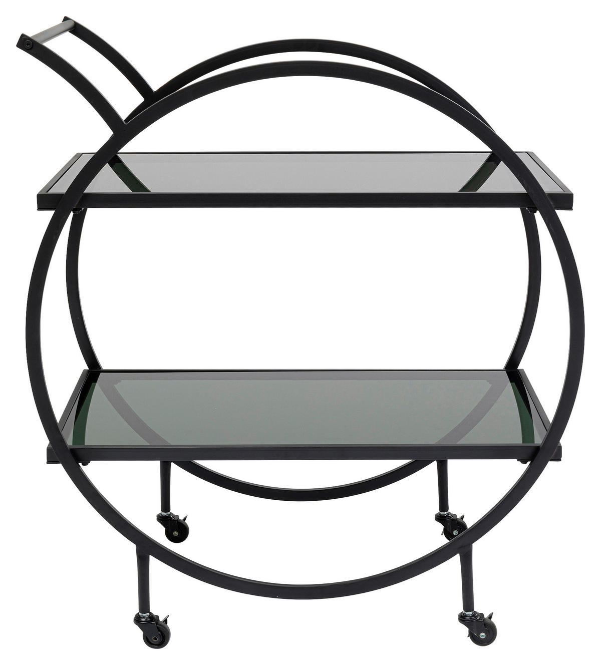 SERVIERWAGEN Schwarz  - Schwarz, Design, Glas/Metall (74/40/85cm) - Kare-Design