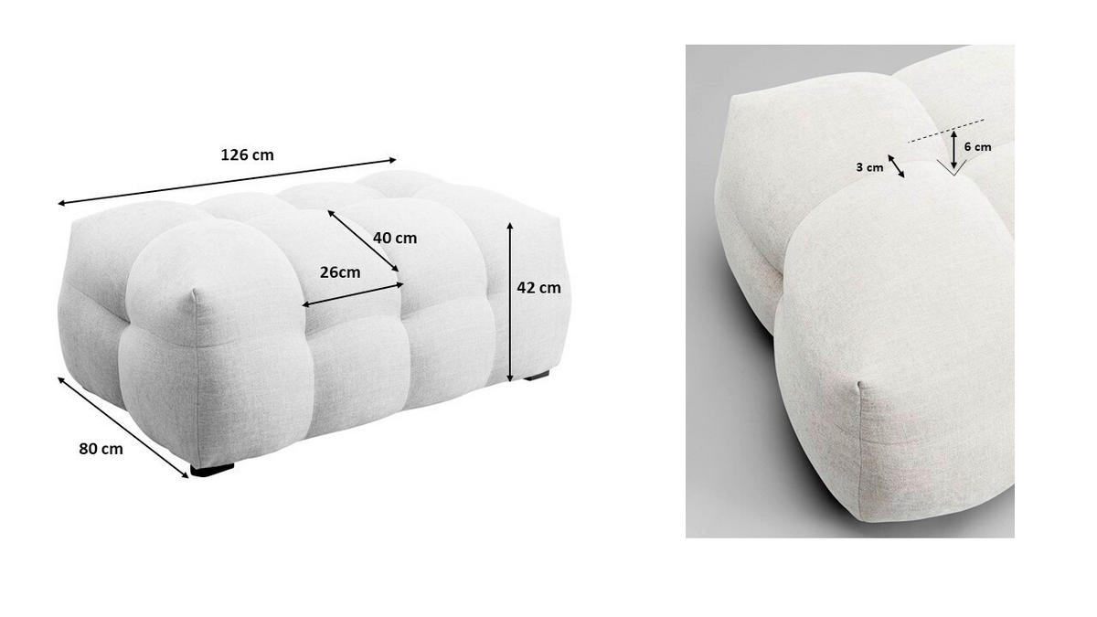 HOCKER Chenille Graubraun  - Graubraun/Schwarz, Design, Holz/Textil (126/42/80cm) - Kare-Design