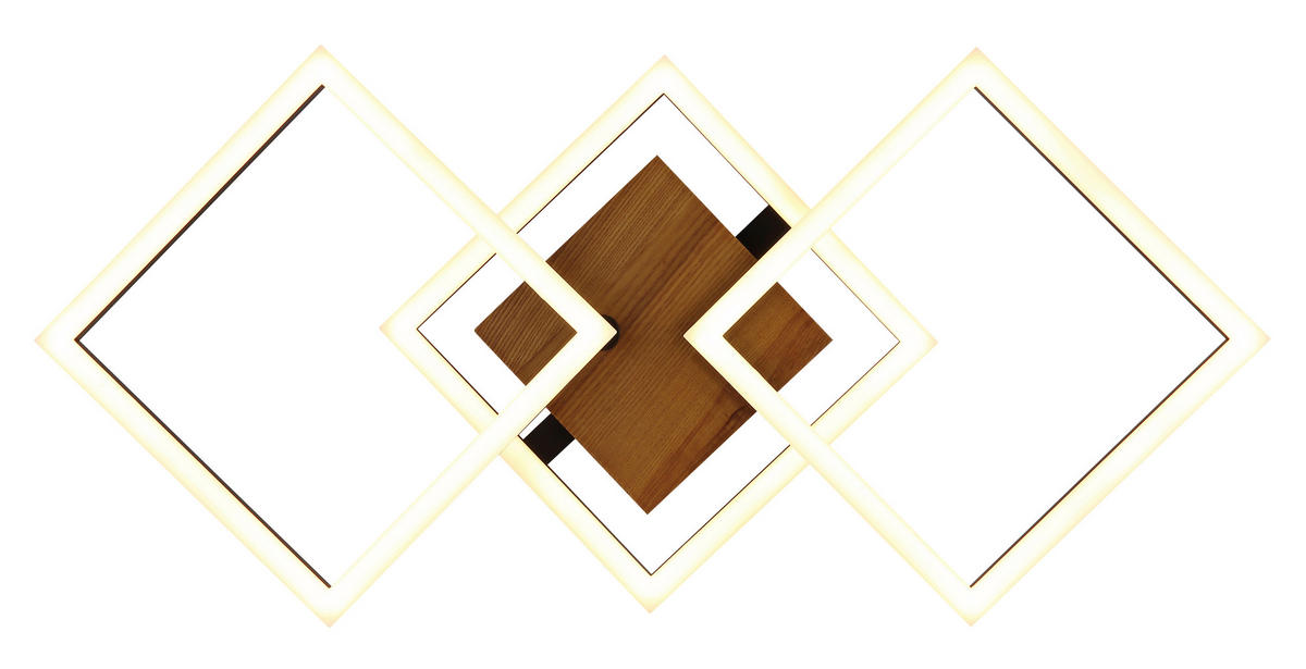 LED-DECKENLEUCHTE 30 W    66/31/7,5 cm  - Dunkelbraun/Opal, Design, Holz/Kunststoff (66/31/7,5cm) - Globo