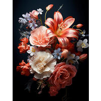 GLASBILD Blumen  - Multicolor, Basics, Glas (30/40/1,40cm) - Euroart