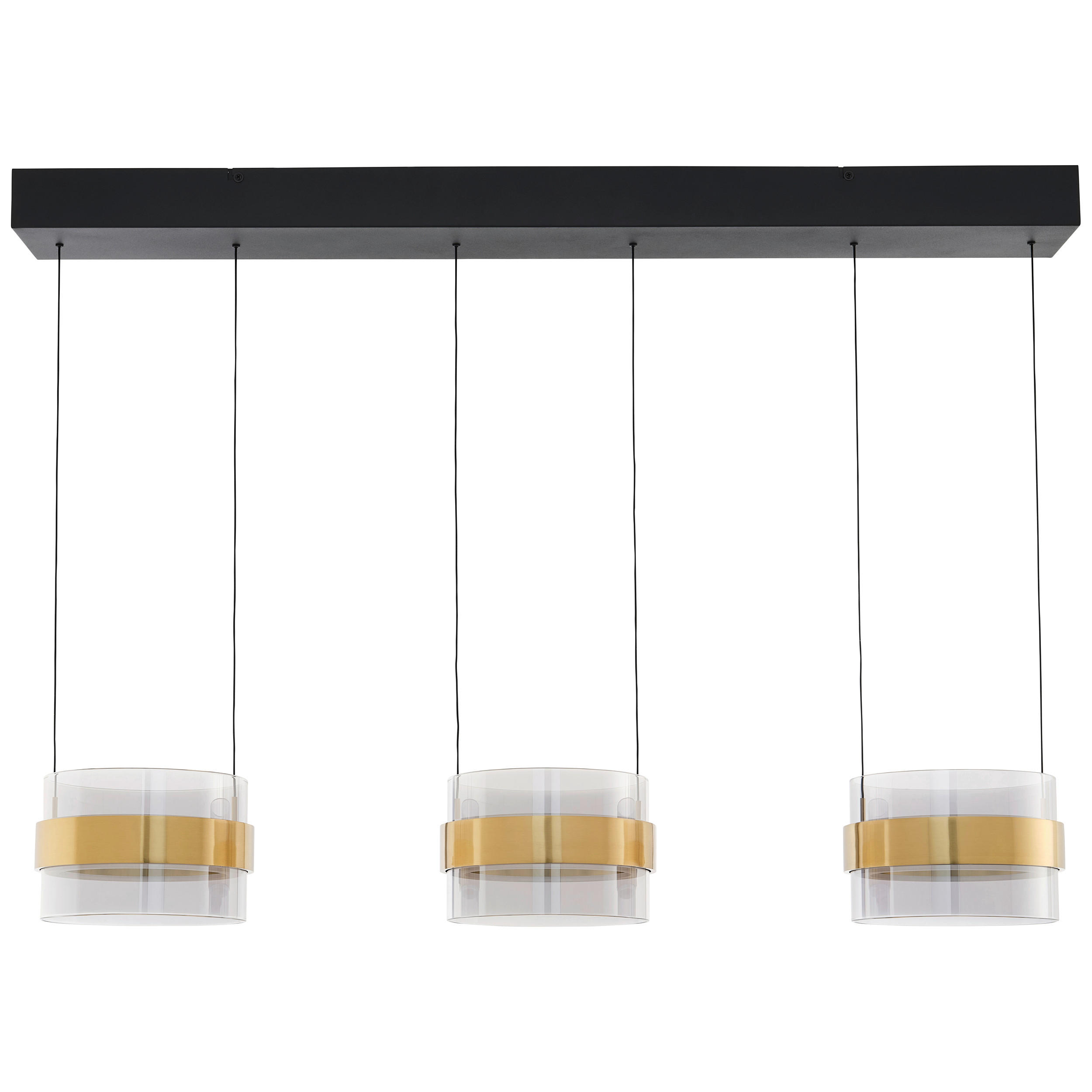 LED-HÄNGELEUCHTE 105/21,5/200 cm  - Messingfarben/Hellgrau, Design, Glas/Metall (105/21,5/200cm)