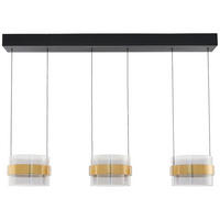 LED FÜGGŐLÁMPA 105/21,5/200 cm  - világosszürke/sárgarézszínű, Design, üveg/fém (105/21,5/200cm)