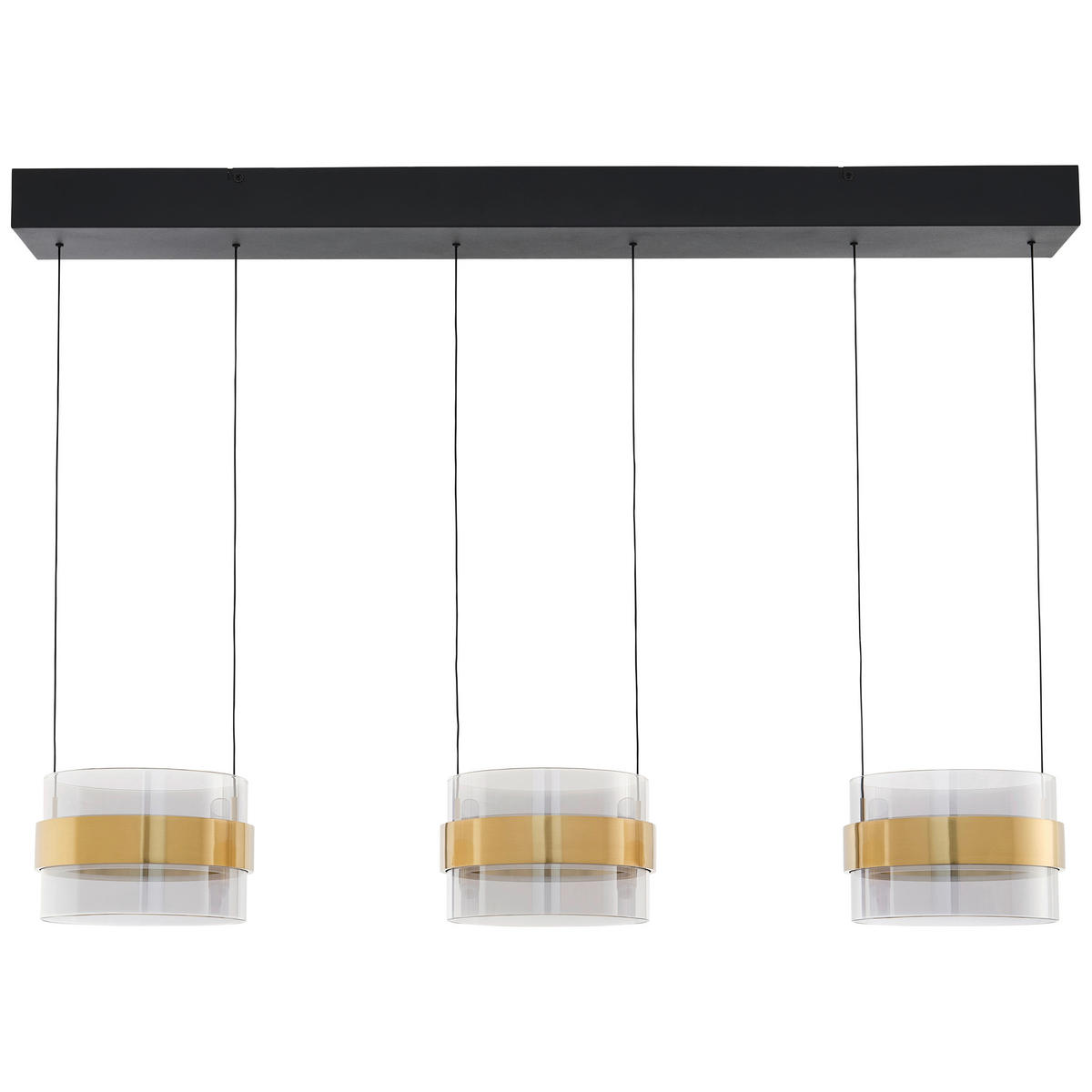 LED FÜGGŐLÁMPA 105/21,5/200 cm  - világosszürke/sárgarézszínű, Design, üveg/fém (105/21,5/200cm)