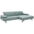 ECKSOFA in Flachgewebe Petrol  - Anthrazit/Petrol, Design, Textil (280/164cm) - Ambiente