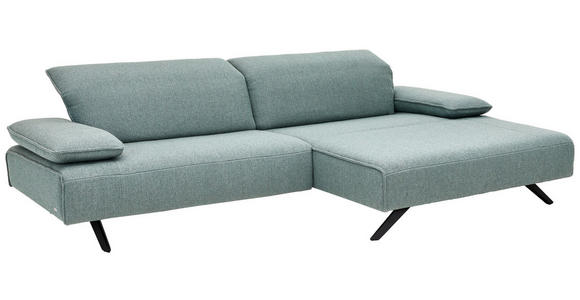 ECKSOFA in Flachgewebe Petrol  - Anthrazit/Petrol, Design, Textil (280/164cm) - Ambiente