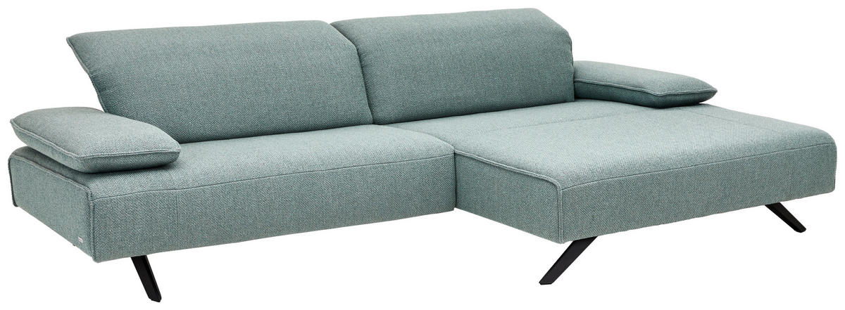 ECKSOFA Petrol Flachgewebe  - Anthrazit/Petrol, Design, Textil (280/164cm) - Johann Jakob