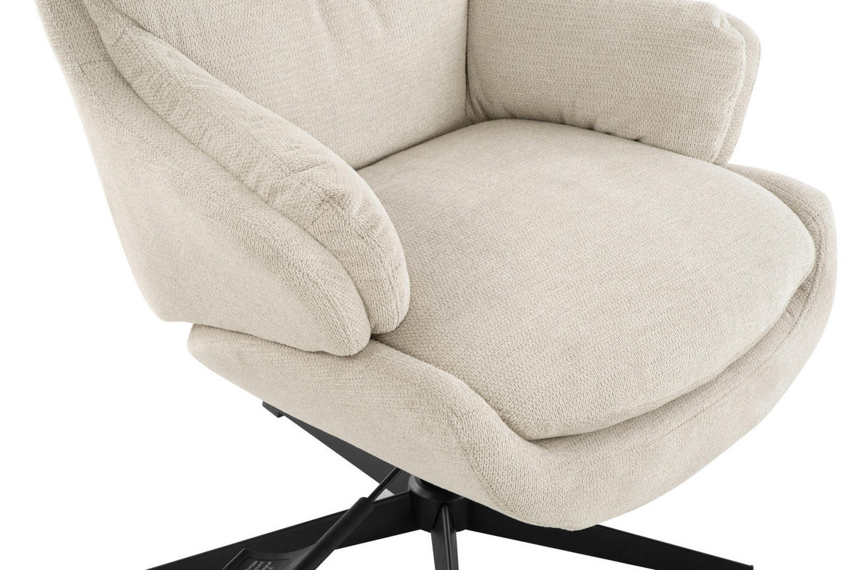 RELAXSESSELSET Leinenoptik    - Beige/Schwarz, Design, Holz/Textil (76/101/82cm) - Stylife