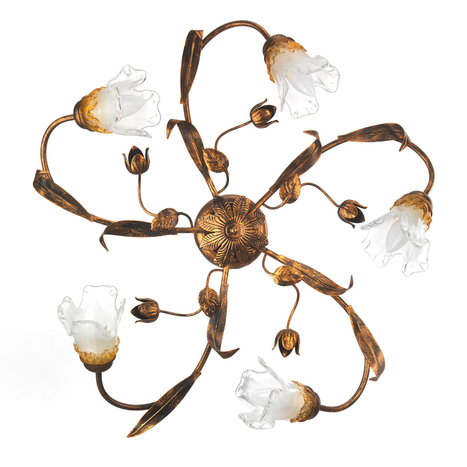 DECKENLEUCHTE 63/20 cm   - Bronzefarben, KONVENTIONELL, Glas/Metall (63/20cm)