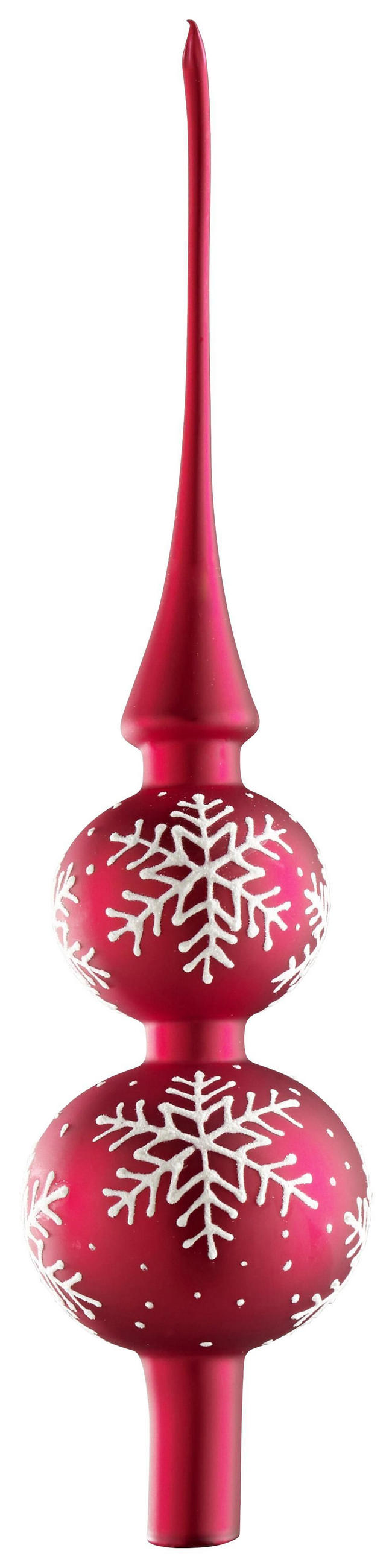 CHRISTBAUMSPITZE  - Rot/Weiß, LIFESTYLE, Glas (32cm) - X-Mas