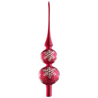 CHRISTBAUMSPITZE  - Rot/Weiß, LIFESTYLE, Glas (32cm) - X-Mas