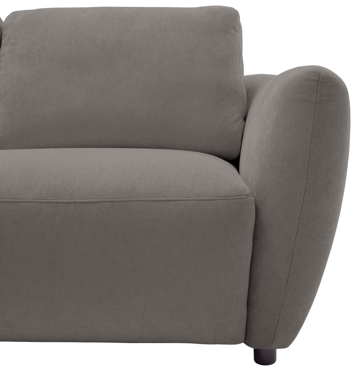 ECKSOFA  in Chenille Grau  224/307 cm  - Schwarz/Grau, KONVENTIONELL, Kunststoff/Textil (224/307cm) - Hom`in