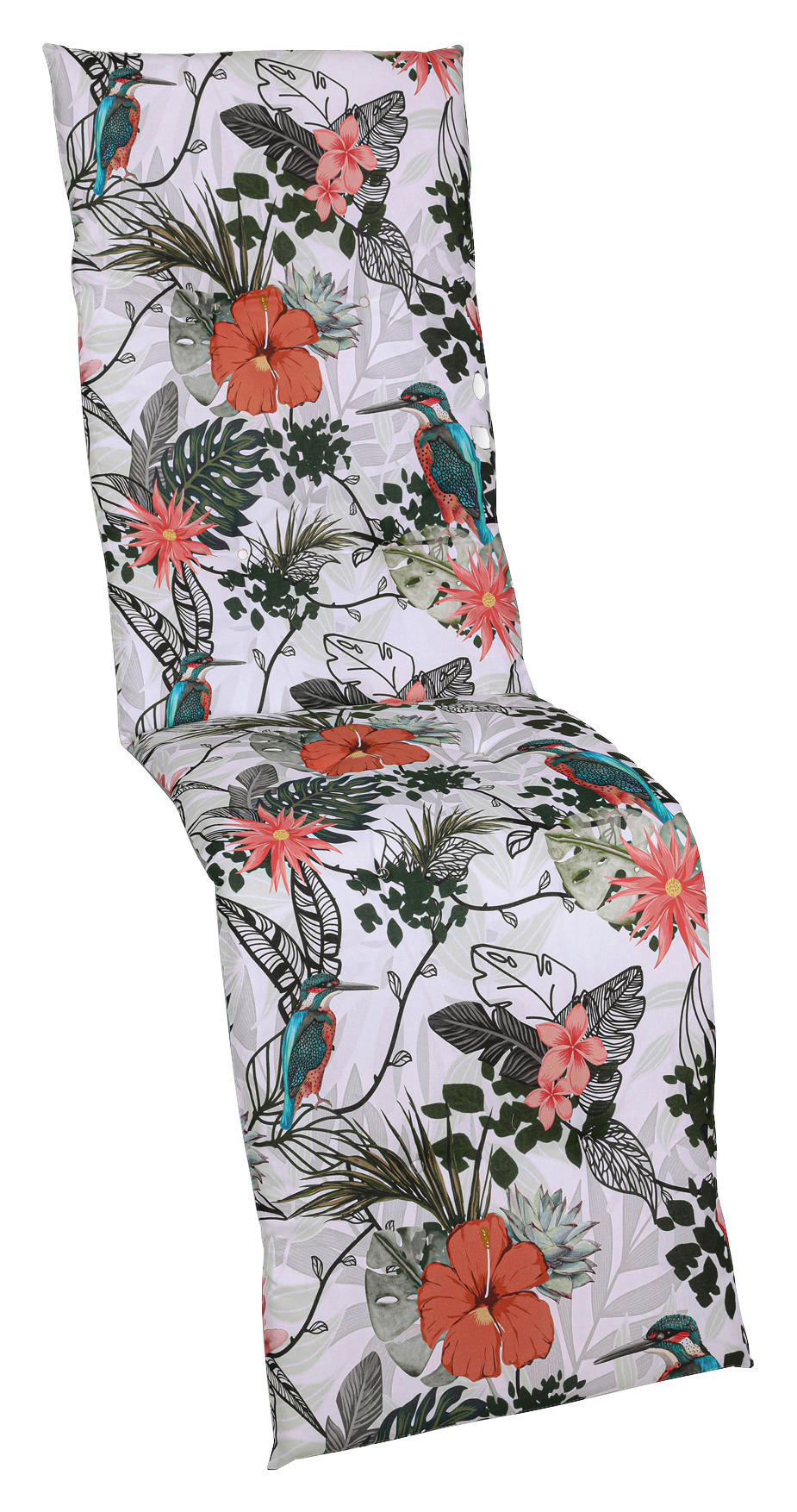 RELAXSESSELAUFLAGE in Grün, Hellgrau Floral  - Hellgrau/Grün, Design, Textil (48/5/168cm)