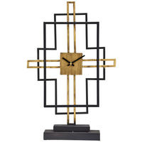 TISCHUHR Schwarz, Goldfarben 32/49,5/11 cm  - Goldfarben/Schwarz, Trend, Metall (32/49,5/11cm) - Ambia Home