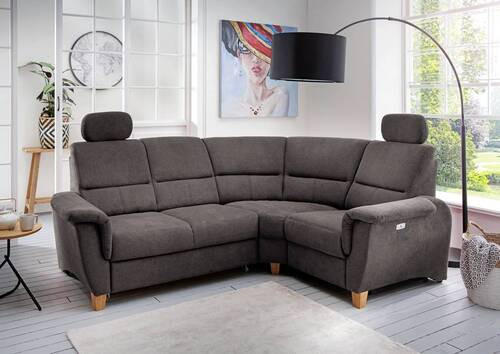ECKSOFA in Struktur Anthrazit  - Wildeiche/Anthrazit, Konventionell, Holz/Textil (237/186cm) - Livetastic
