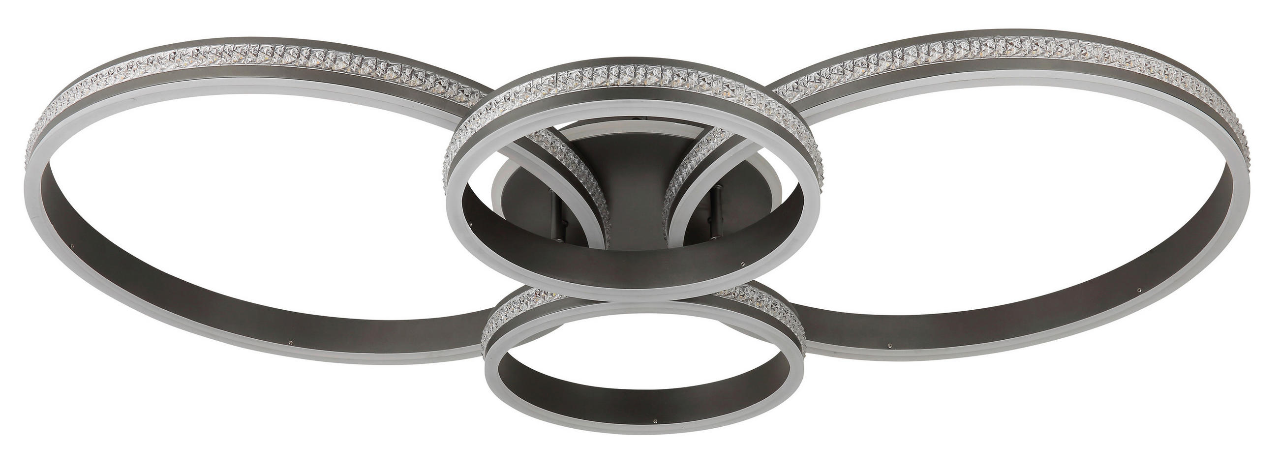 LED-DECKENLEUCHTE 51,5/11,4 cm   - Klar/Titanfarben, Design, Kunststoff/Metall (51,5/11,4cm) - Globo