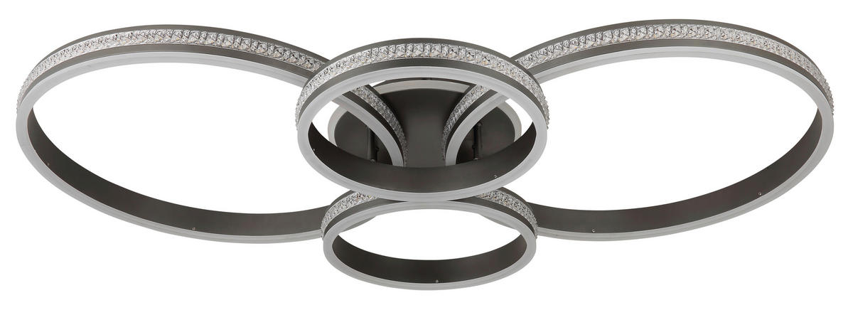 LED SVJETILJKA STROPNA GROUNI  - boje titana/prozirno, Design, metal/plastika (51,5/11,4cm) - Globo