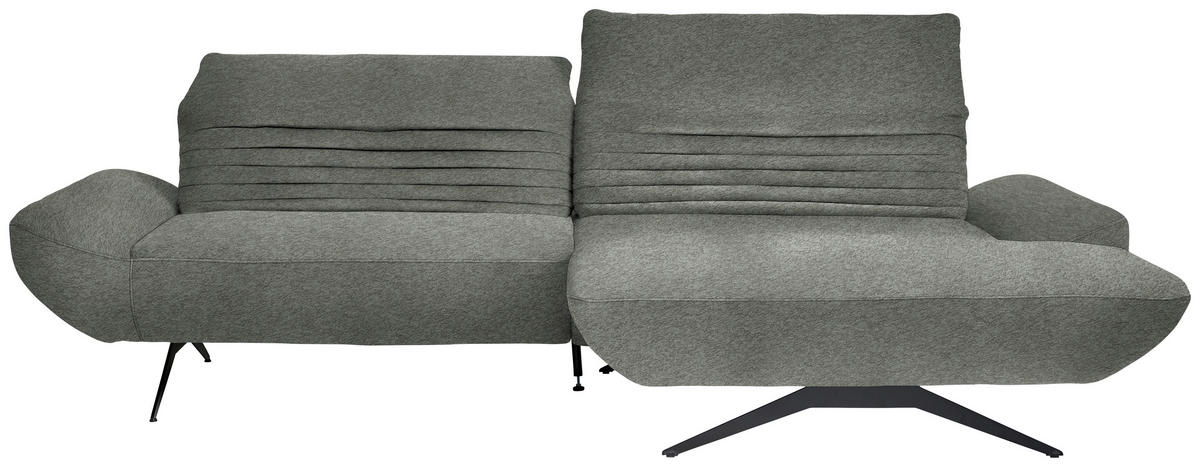 ECKSOFA  in Teddystoff Grau  280/170-195 cm  - Schwarz/Grau, Design, Textil/Metall (280/170-195cm) - Dieter Knoll