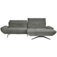 ECKSOFA  in Teddystoff Grau  280/170-195 cm  - Schwarz/Grau, Design, Textil/Metall (280/170-195cm) - Dieter Knoll