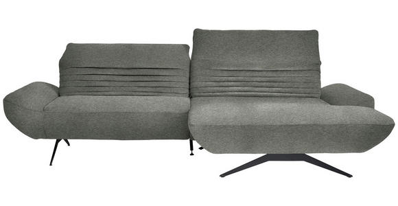 ECKSOFA  in Teddystoff Grau  280/170-195 cm  - Schwarz/Grau, Design, Textil/Metall (280/170-195cm) - Dieter Knoll