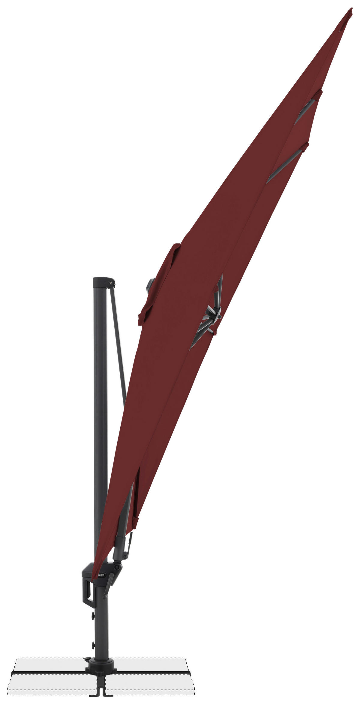 AMPELSCHIRM Bordeaux  - Bordeaux/Schwarz, Basics, Textil/Metall (310/210cm) - Doppler
