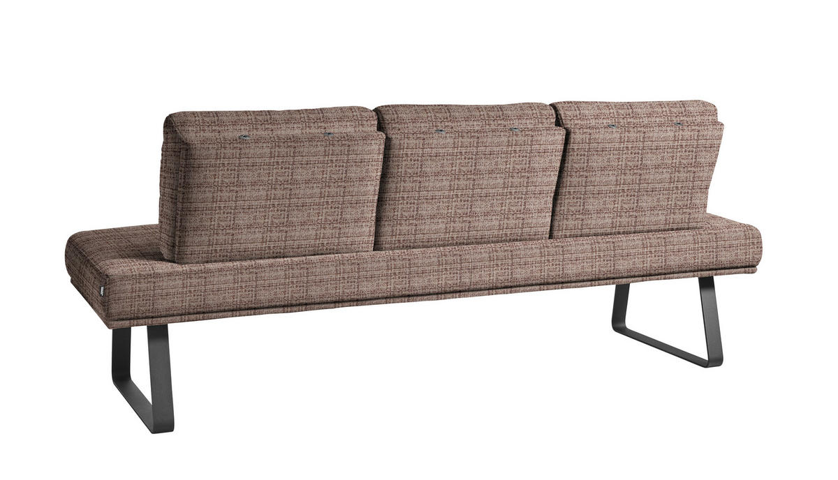 SITZBANK 224/92/78 cm  in Braun, Schwarz  - Schwarz/Braun, Design, Textil/Metall (224/92/78cm) - Dieter Knoll