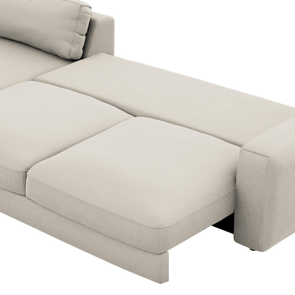 ECKSOFA in Cord Grau  - Schwarz/Grau, Modern, Textil (176/84/303cm) - Trendmanufaktur